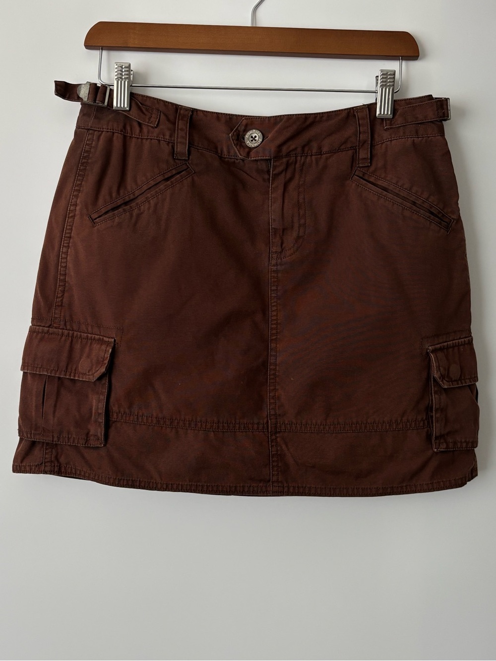 Sonoma Brown 100% Cotton Utility Cargo Skort Earth Tone Gorpcore Festival Size 6
